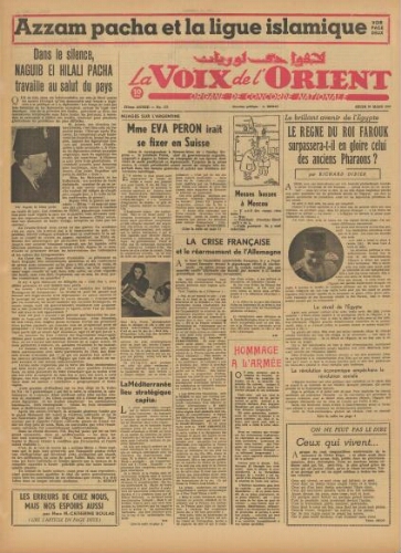 La Voix de l’Orient Vol.04 N°172 (20 mars 1952)